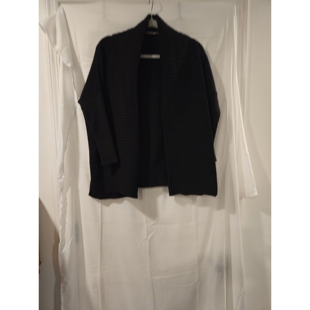 Athleta Ribbed Open Front Cardigan XXS Black